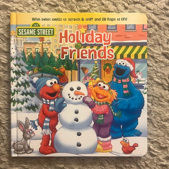 Sesame Street “Holiday Friends” Scratch & Sniff, Flaps to Lift Book - Picture 1 of 3